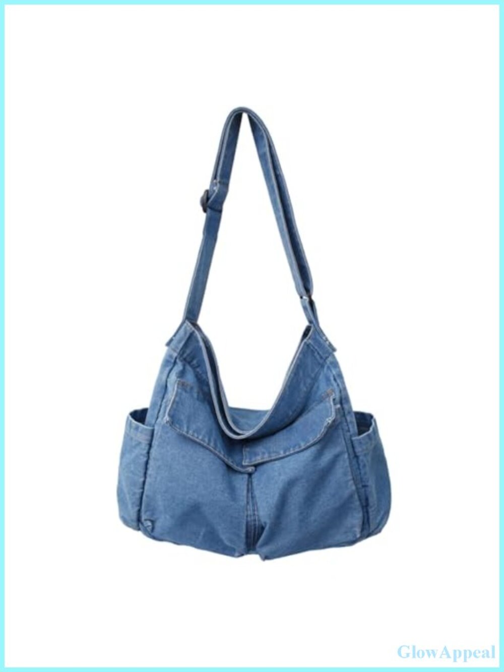 Denim Canvas Messenger Shoulder Bag Crossbody Tote Unisex